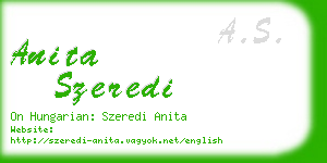 anita szeredi business card